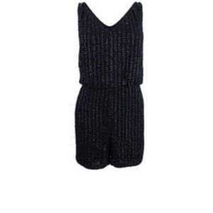 BLACK Adrianna Papell Sequin romper